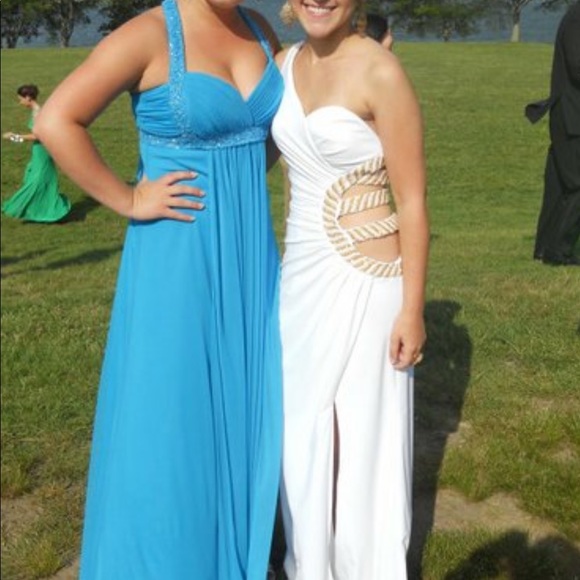 Beaded Teal Prom Dress (or for a formal Wedding) - Picture 4 of 4